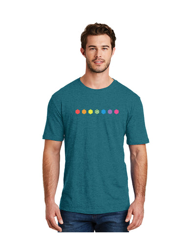 Node.js Pride Tee in Heathered Teal (Straight Fit)